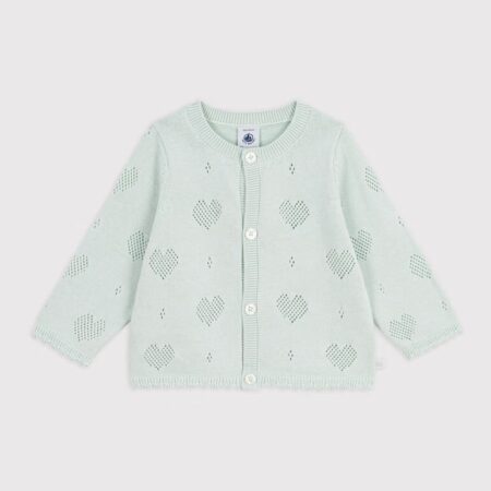 CARDIGAN VERT COEURS/A0EZT