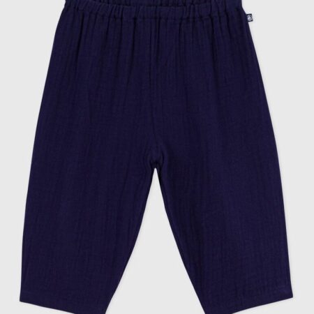 PANTALON MARINE GAZE DE COTON/A0FMZ