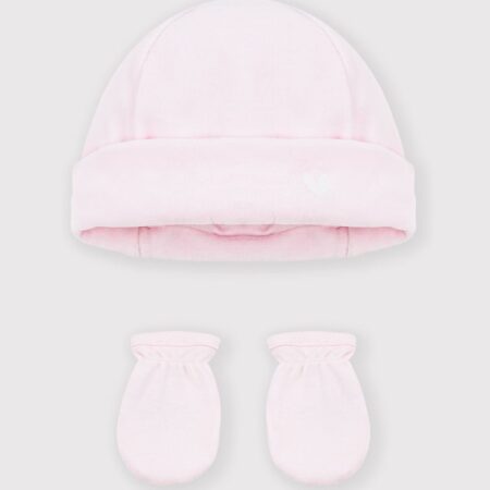 LOT NONNET ET MOUFLES ROSE/A0G9R