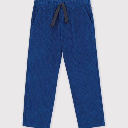 PANTALON VELOURS BLEU/A0H7T