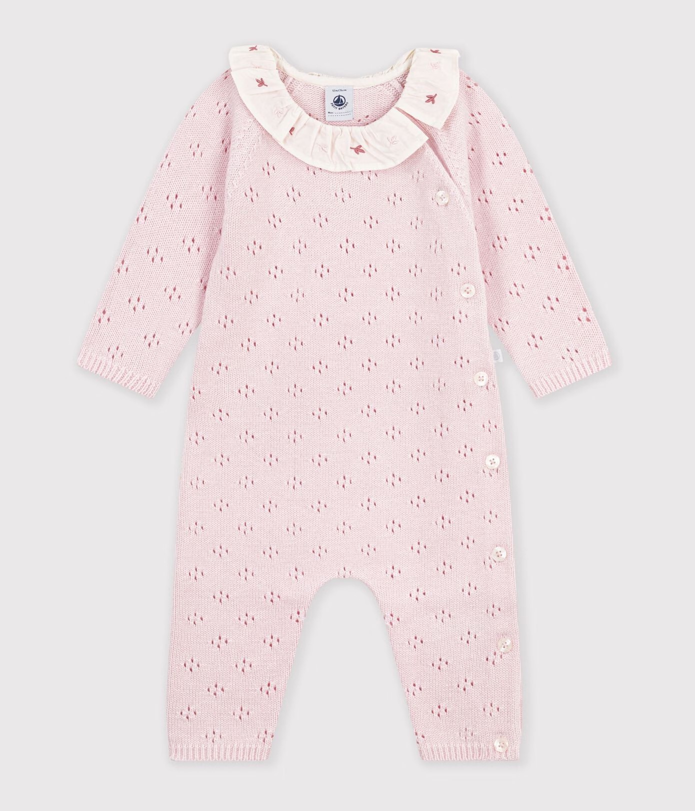 COMBINAISON TRICOT A COL ROSE/A0GCQ